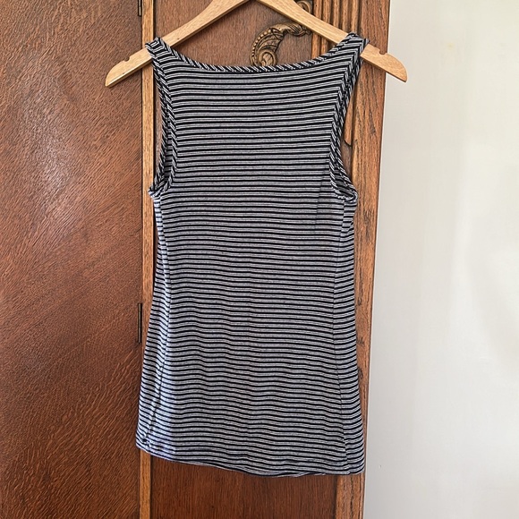 Maternity Isabel Tank Top Stripes Blue White Long Medium - Picture 3 of 3